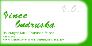 vince ondruska business card